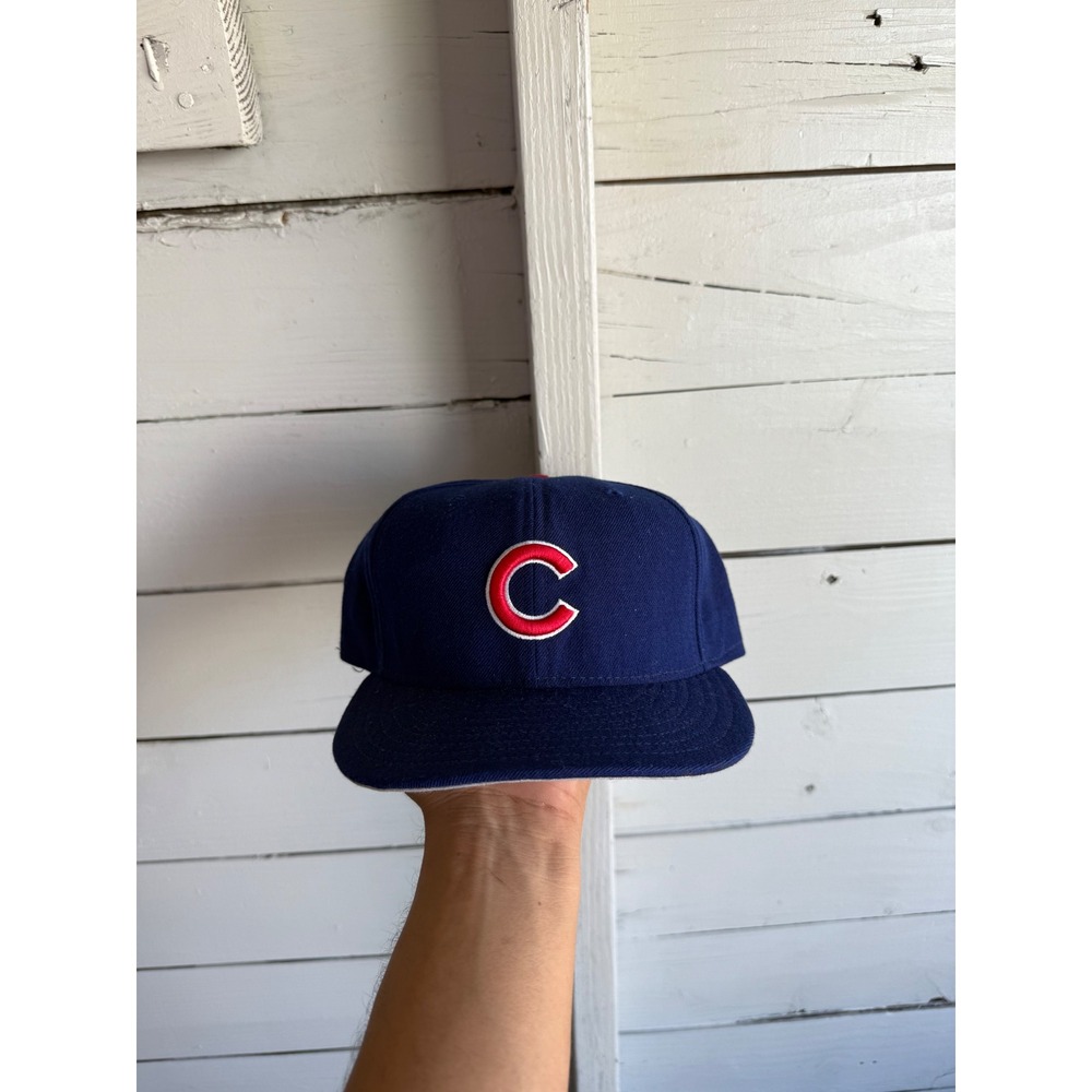 Vintage New Era 59FIFTY Chicago Cubs Fitted Hat 7 3/8 Diamond Collection Navy